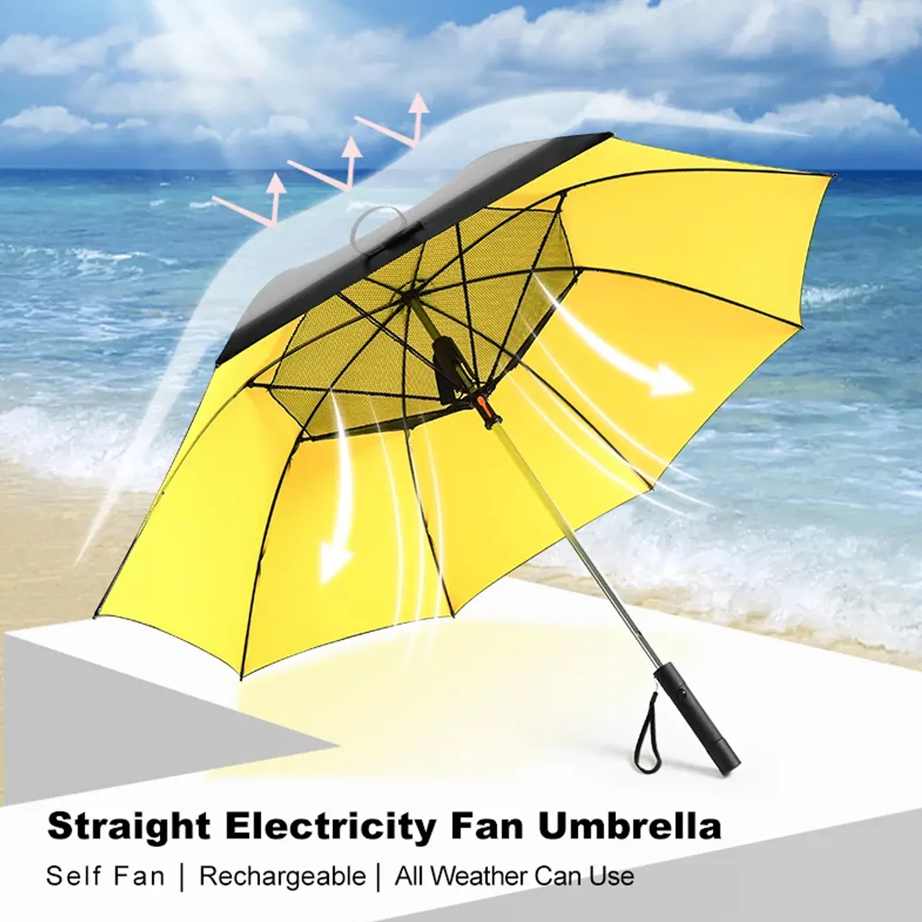 Multifunction 8K USB Charging Umbrella With Fan 3