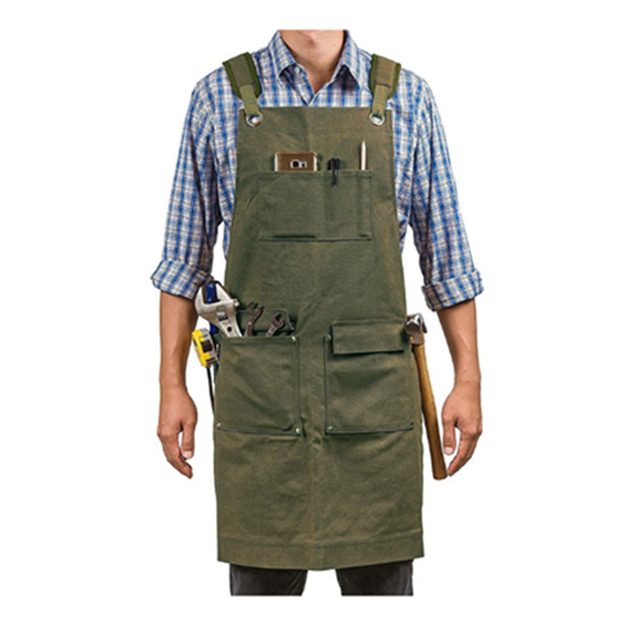 MOQ 20 PCS Sturdy Thick Canvas Multi Pocket Apron 2