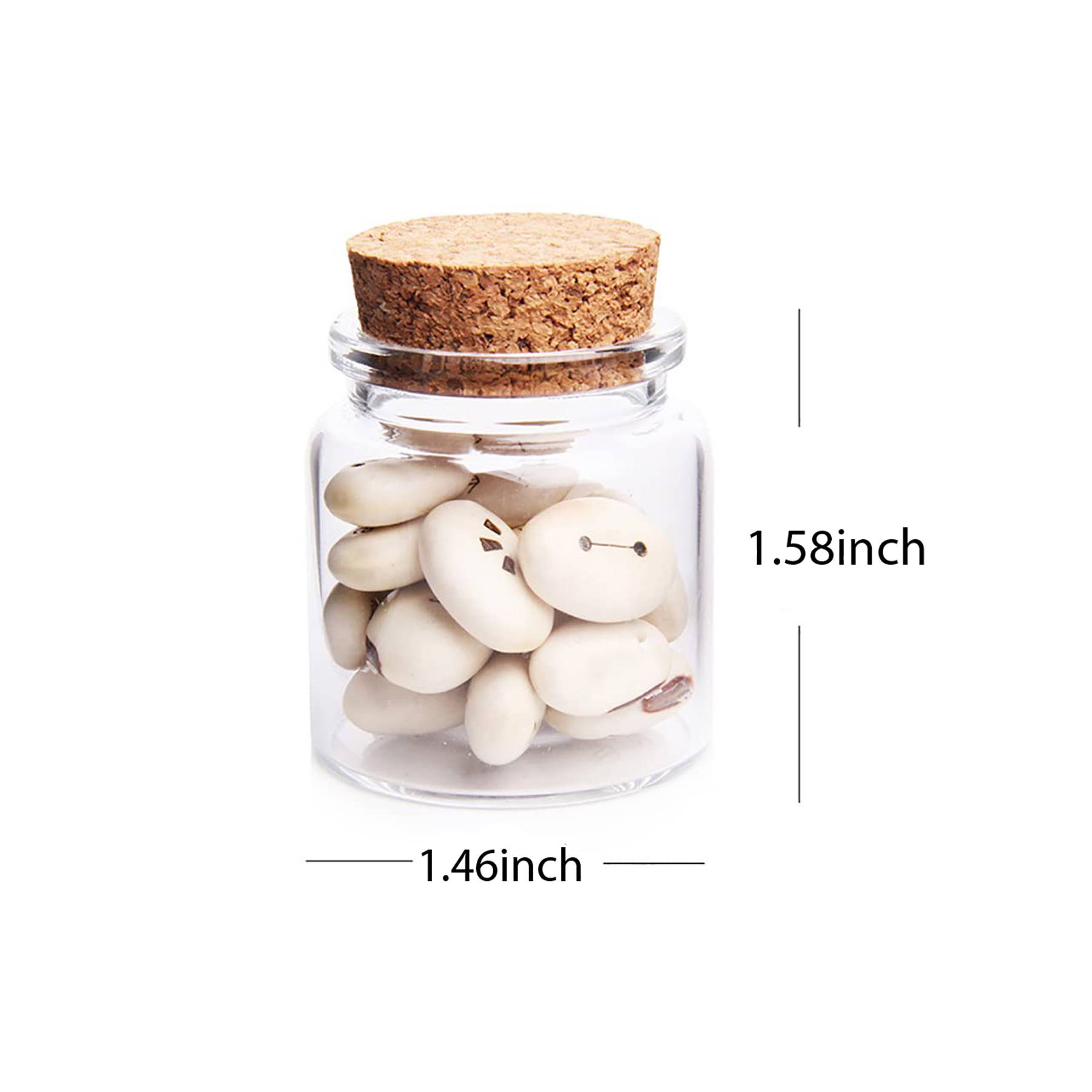 0.67oz Glass With Cork Stopper Empty Spice Bottles 1