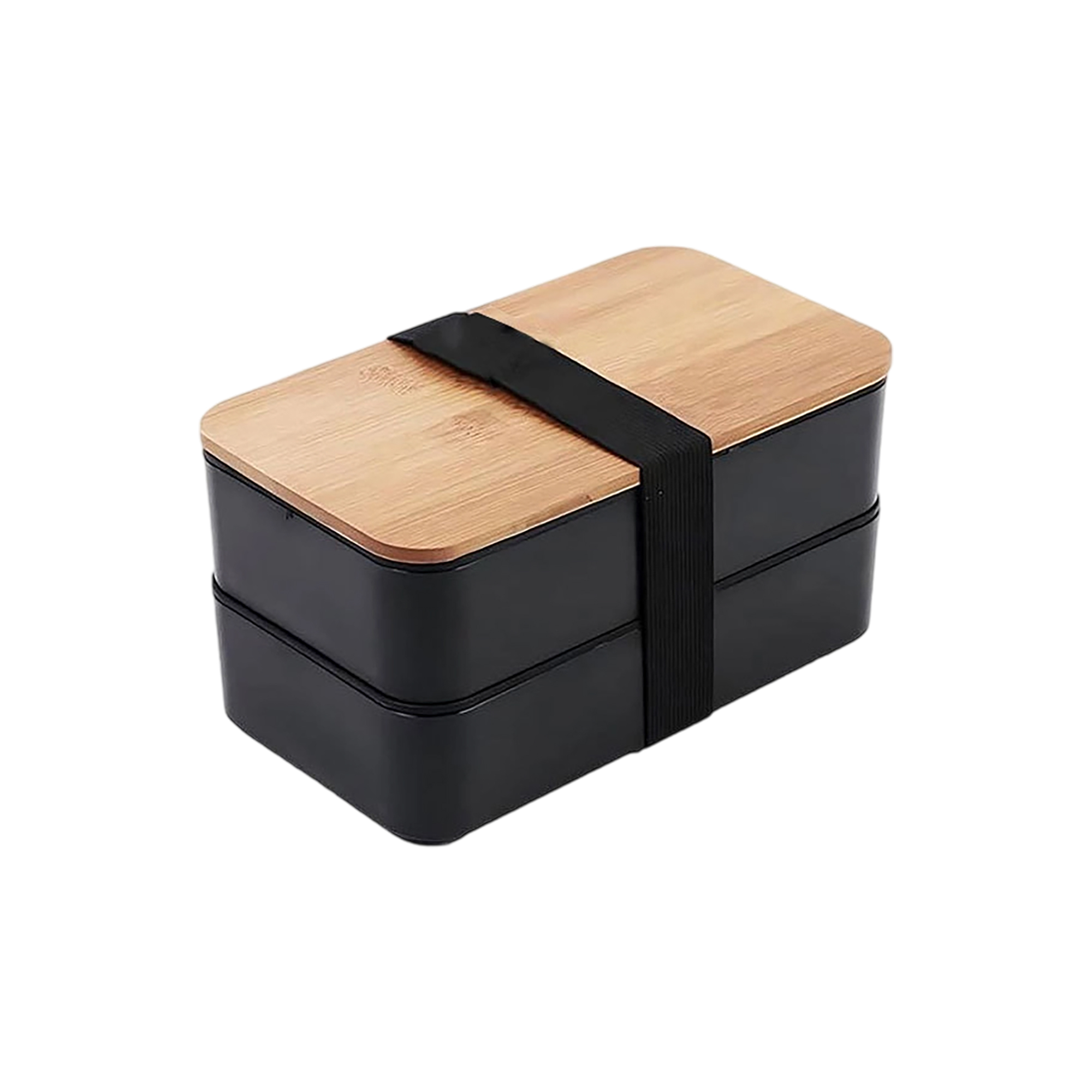PP Plastic Bento Lunch Box With Bamboo Lid Two Layer Storage 7.5" Length 6