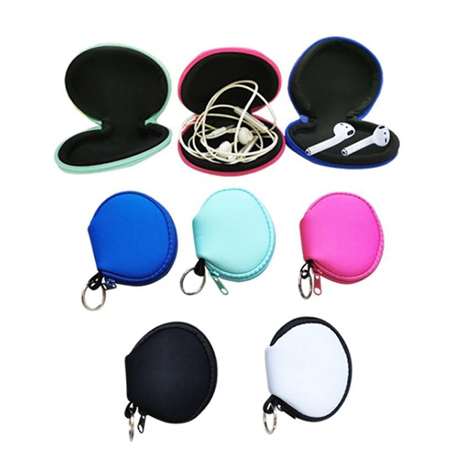 Waterproof Neoprene Earbud Case/Bag Zipped Coin Purse 4