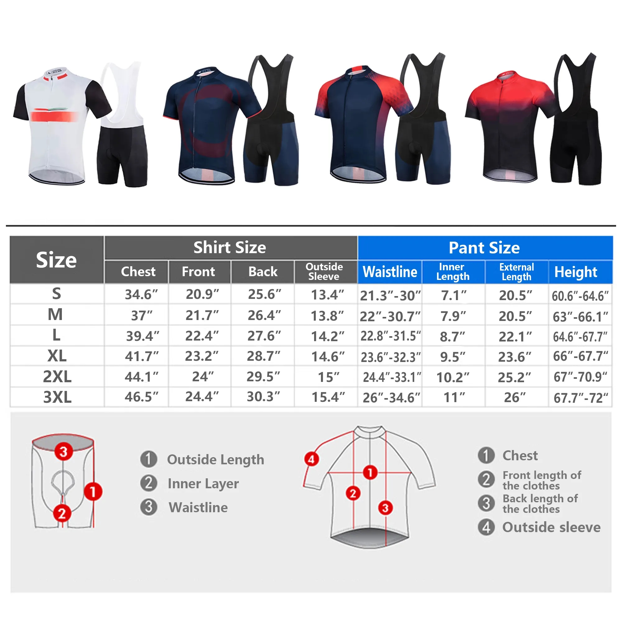 Short Sleeve Cycling Jersey Shirt Set 4