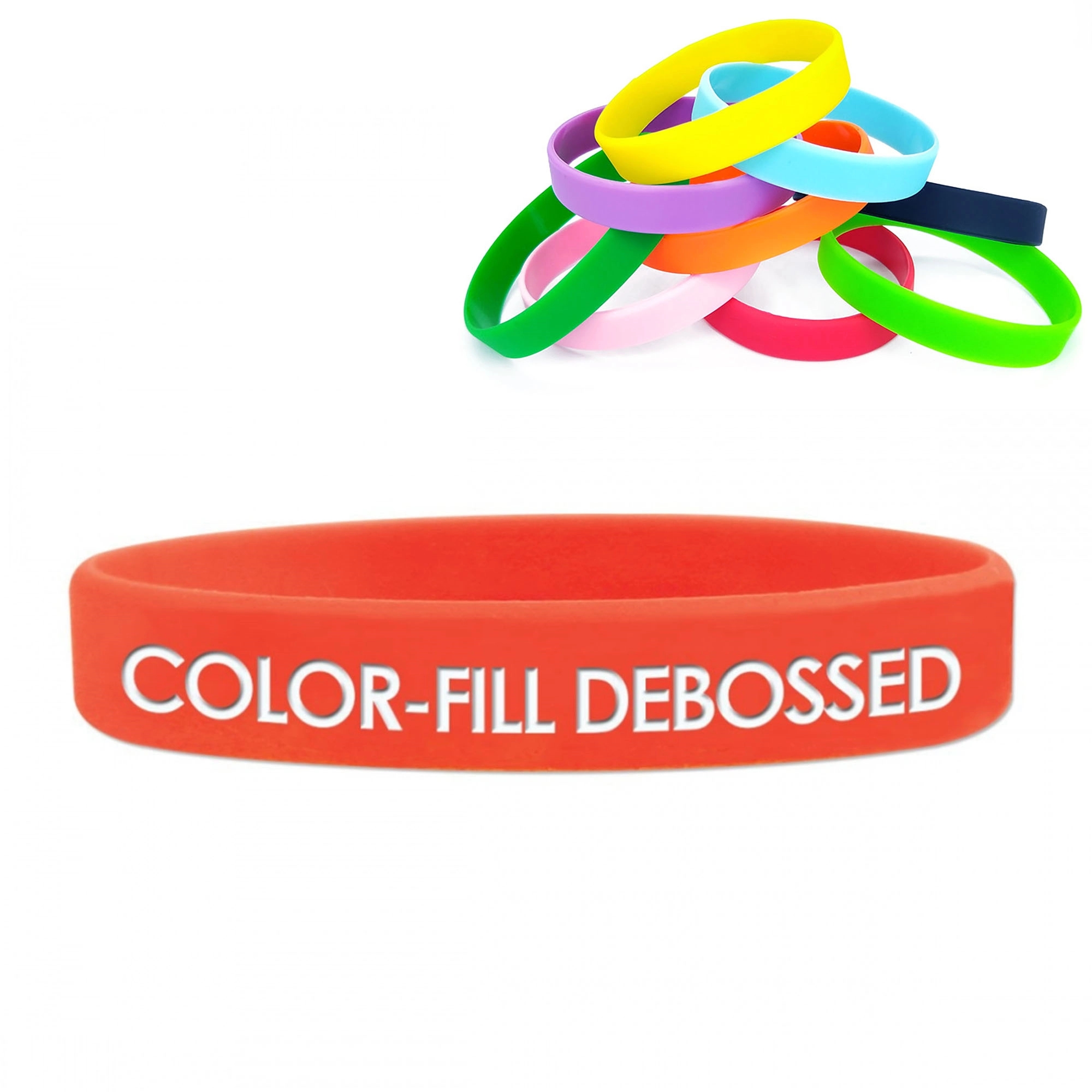 Color-Filled Debossed Silicone Wristband 2