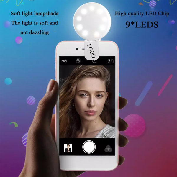 Round 9-LED Photo Selfie Fill In Light for Phone and Tablet 2