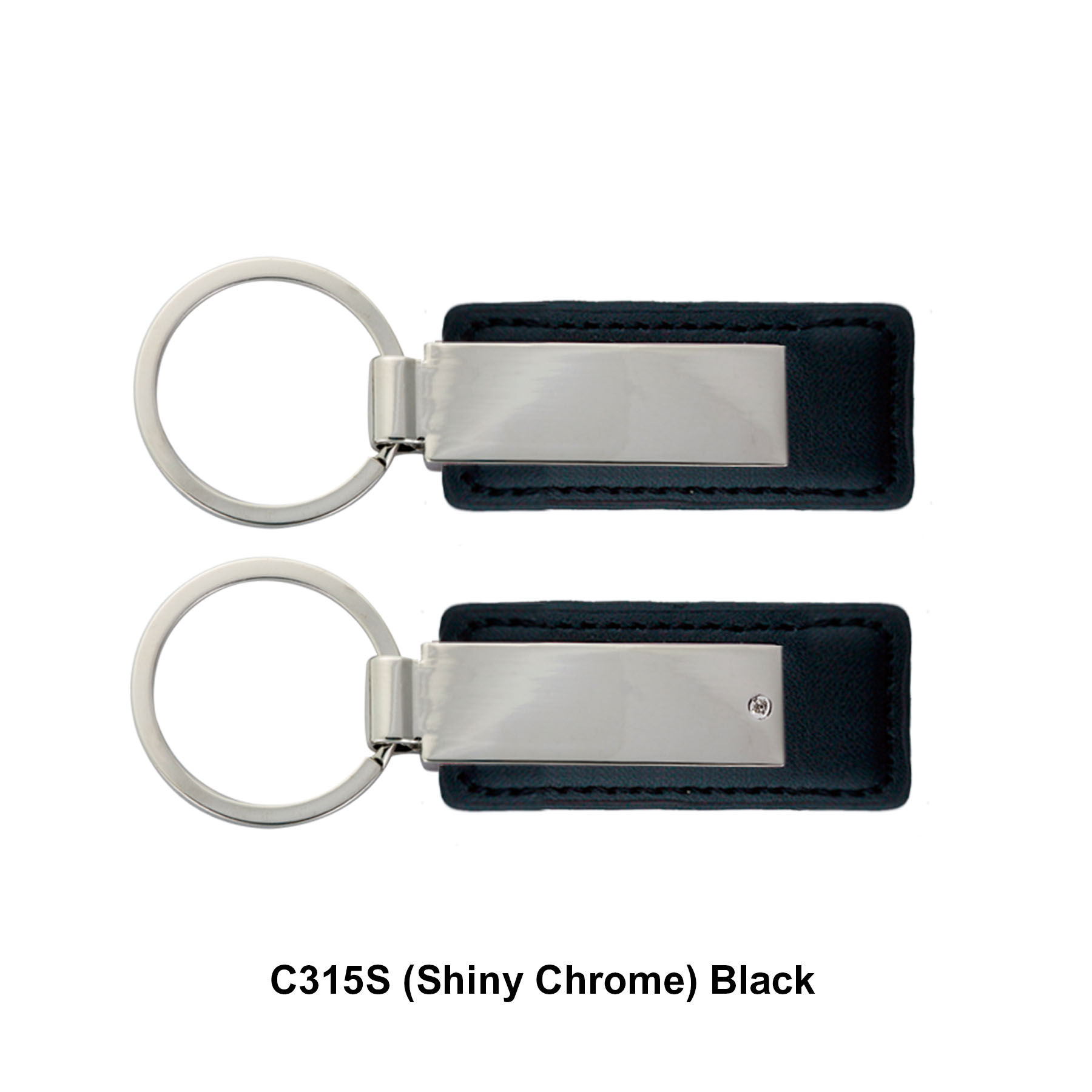 Leatherette with Rectangular Metal Key Tag (Key Chain, Keychain) 4