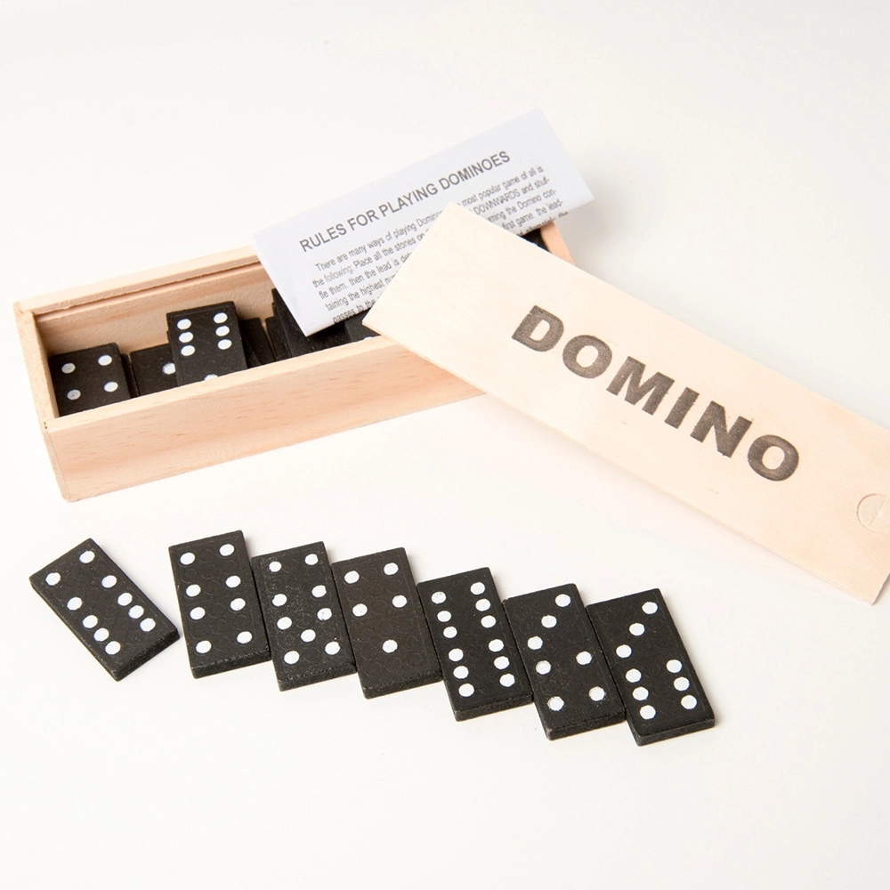 Miniature Classic Board Games Wooden Domino Box 2