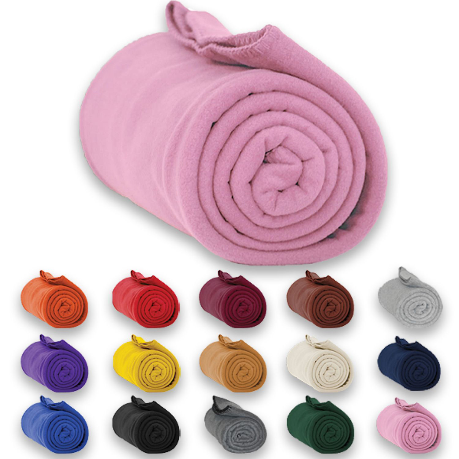 ROLL UP FLEECE BLANKET 50" X 60" W/ MATCHING WHIPSTITCH 1