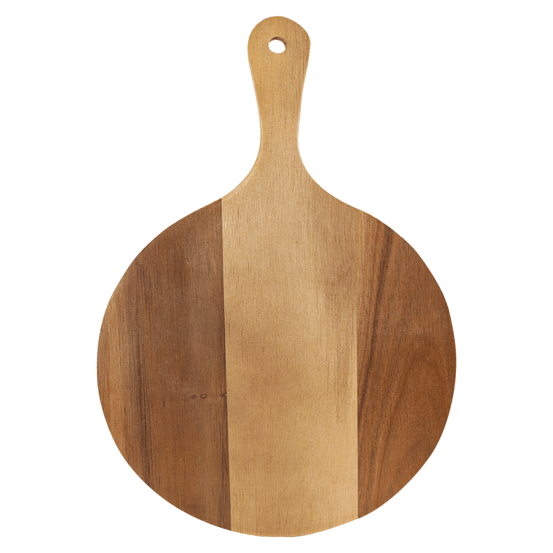 12 1/4" x 8 1/4" Round Acacia Wood/Slate Serving Board with Handle 4