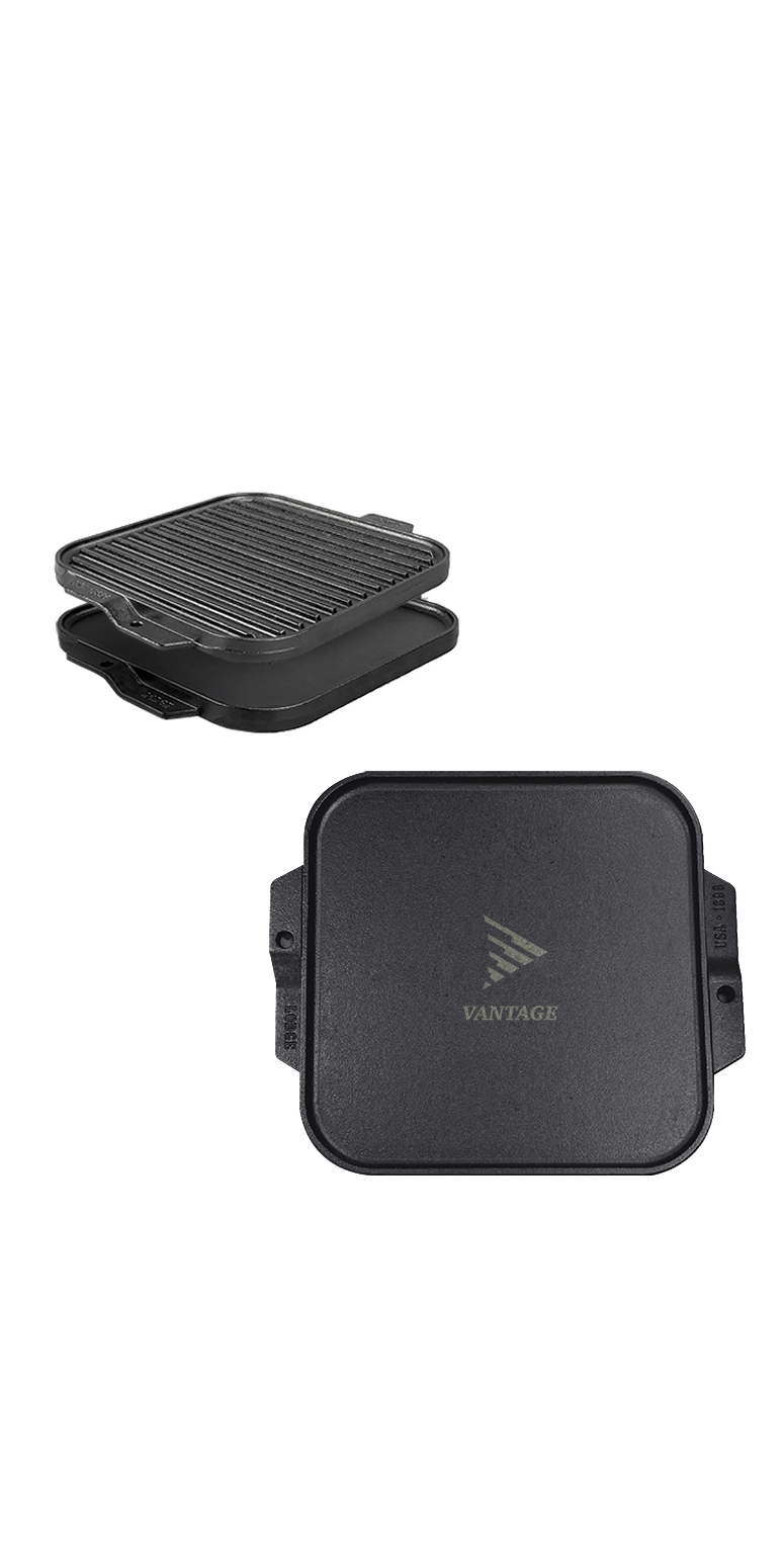 Lodge® 10.5" Cast Iron Reversible Grill / Griddle 9
