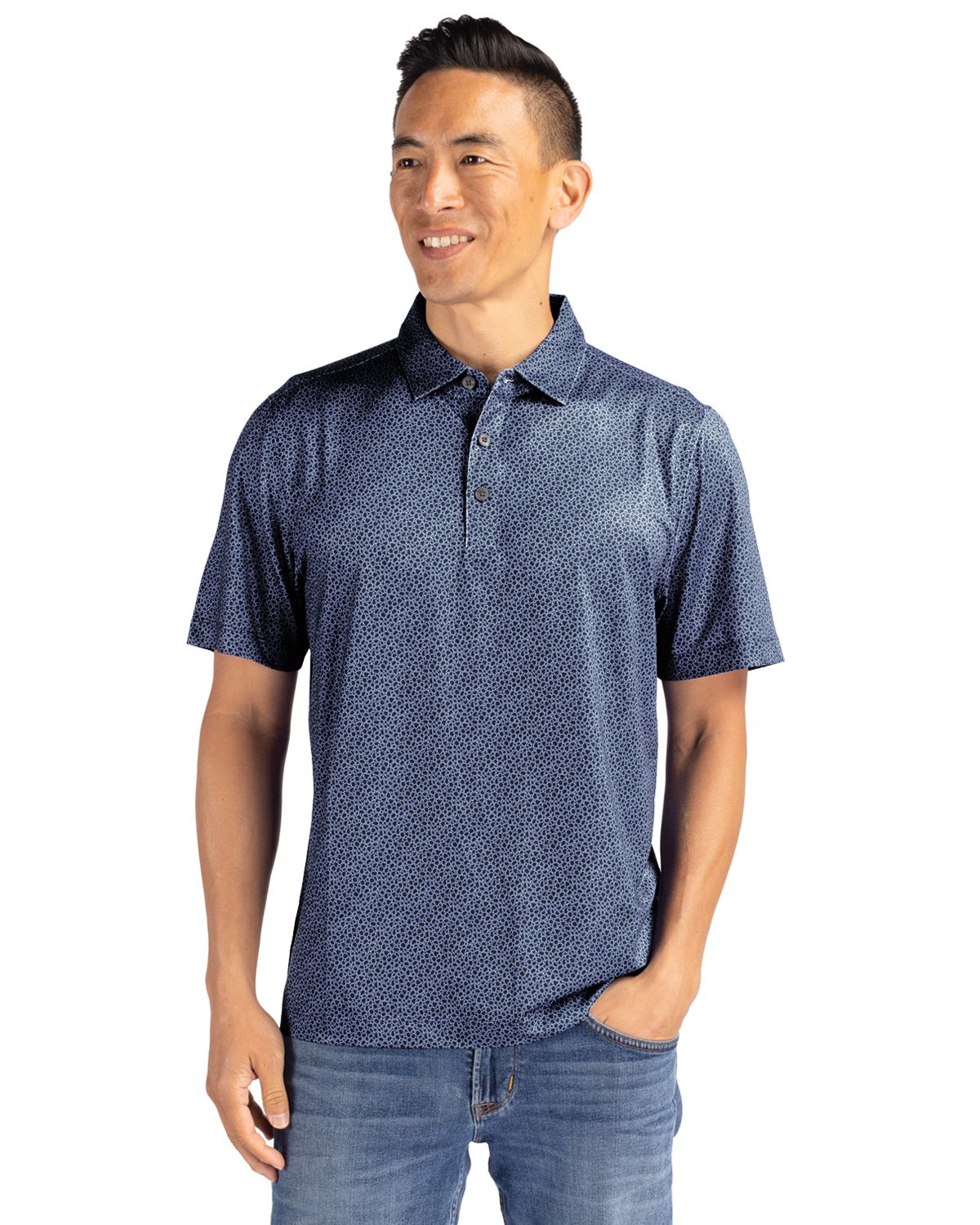 Cutter & Buck Pike Recycled Pebble Print Mens Polo 45