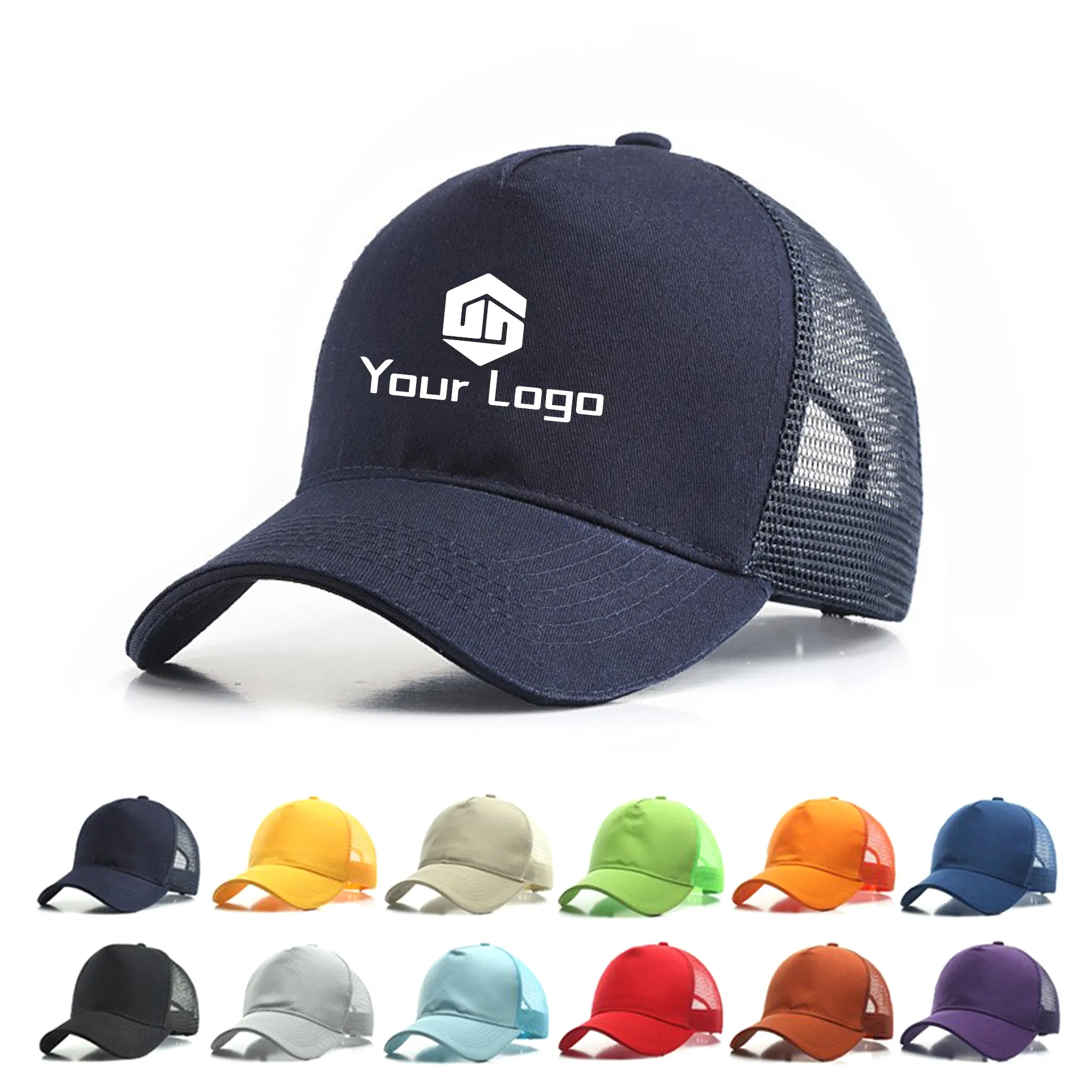 5 Panel Cotton Baseball Cap w/ Mesh