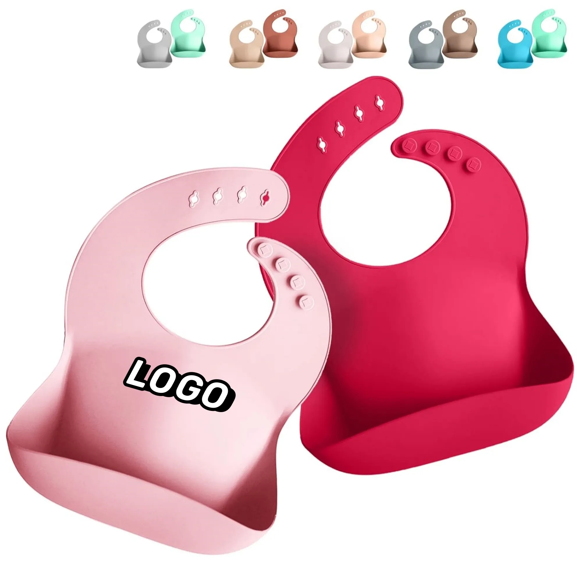 Soft Waterproof Silicone Baby Bibs 2
