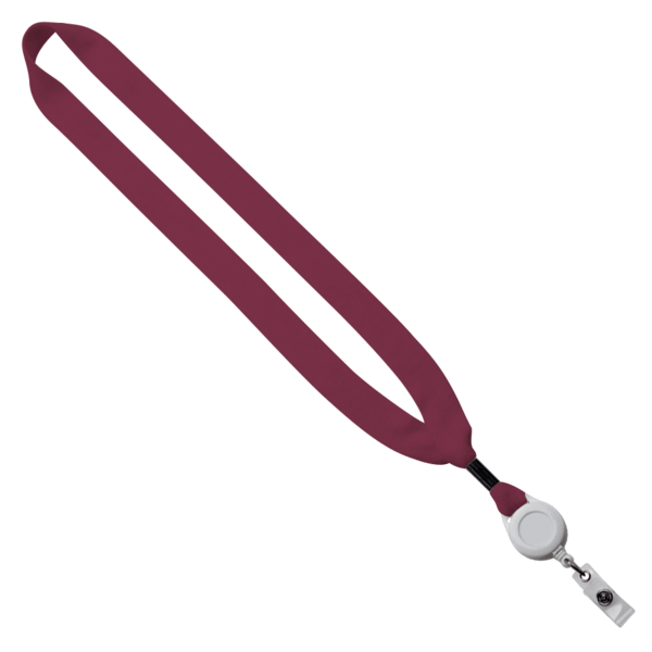 3/4" Cotton Lanyard with Metal Crimp & Retractable Badge Reel 253