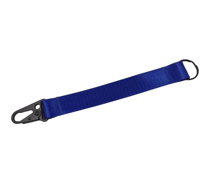 Nylon Strap Short Lanyard with Hook and Keyring 2