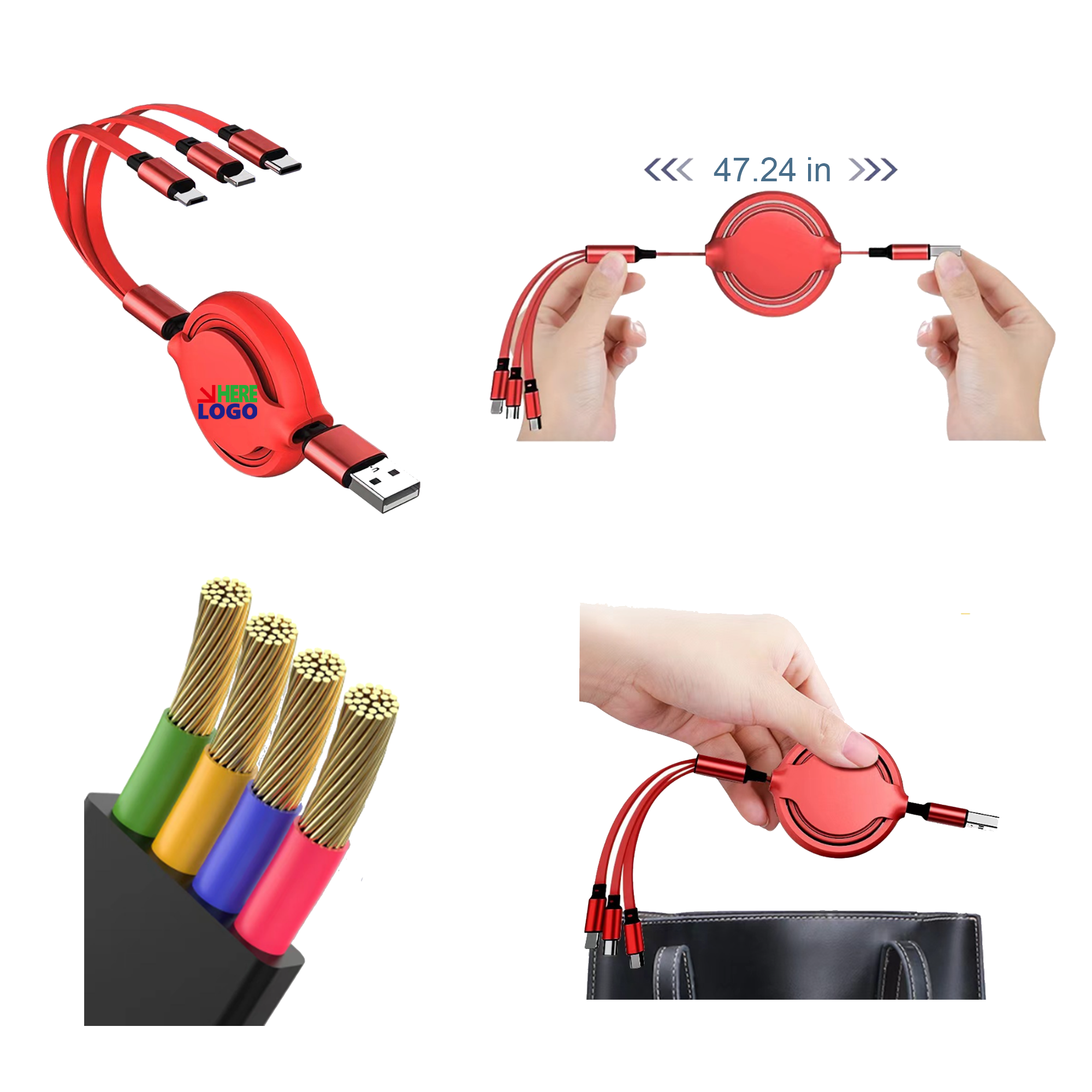 Three in one silicone data cable 3