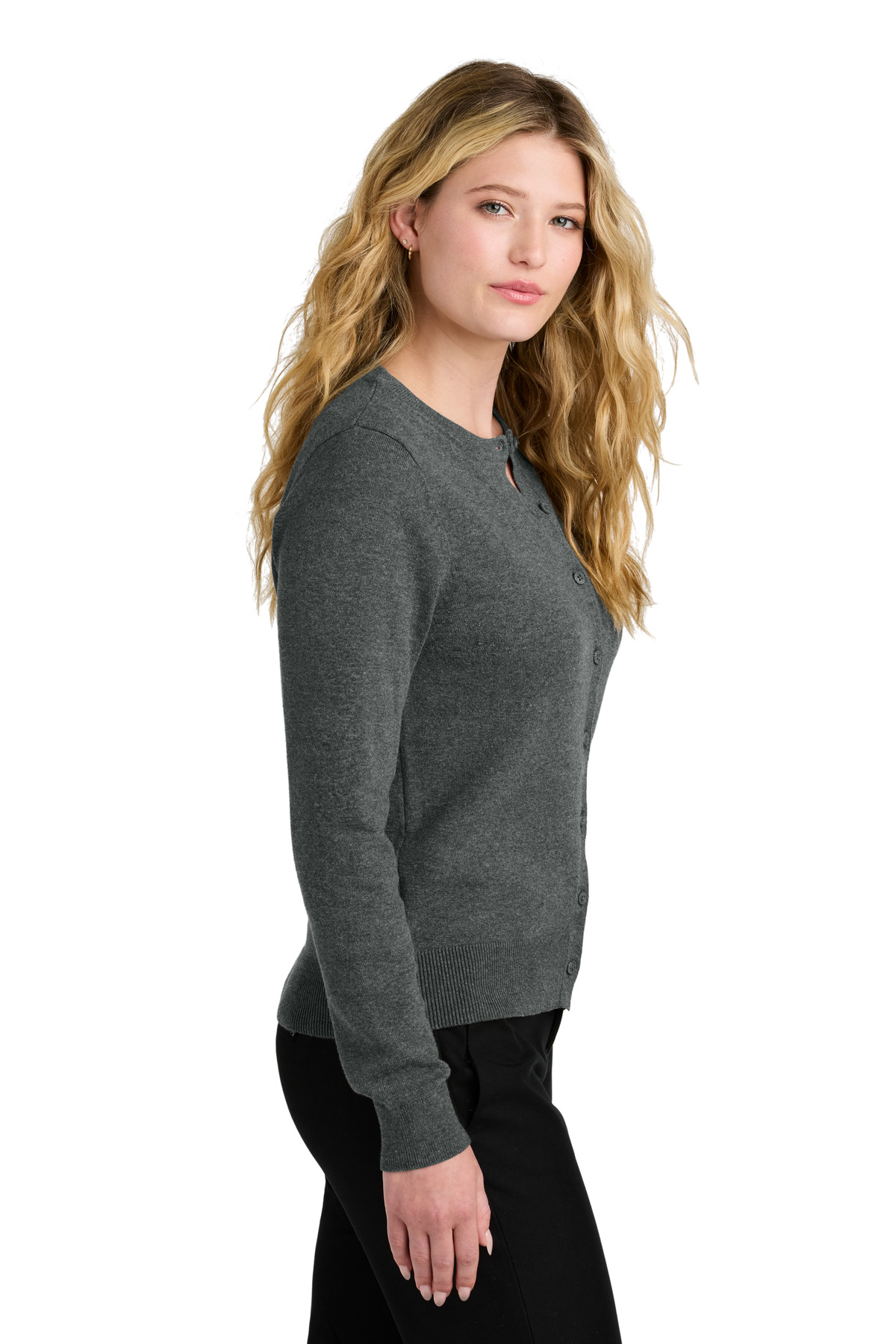 Women's Easy Care Crewneck Cardigan Sweater