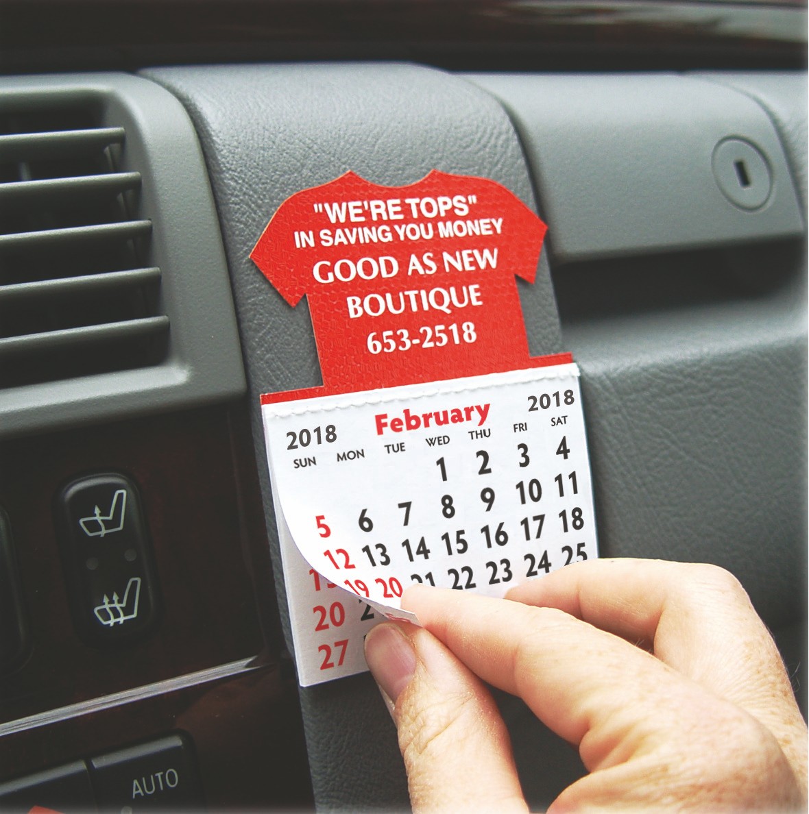 Designer Shaped Kwik-Stik 6 Mil Smooth Vinyl Calendar w/ Van top 3
