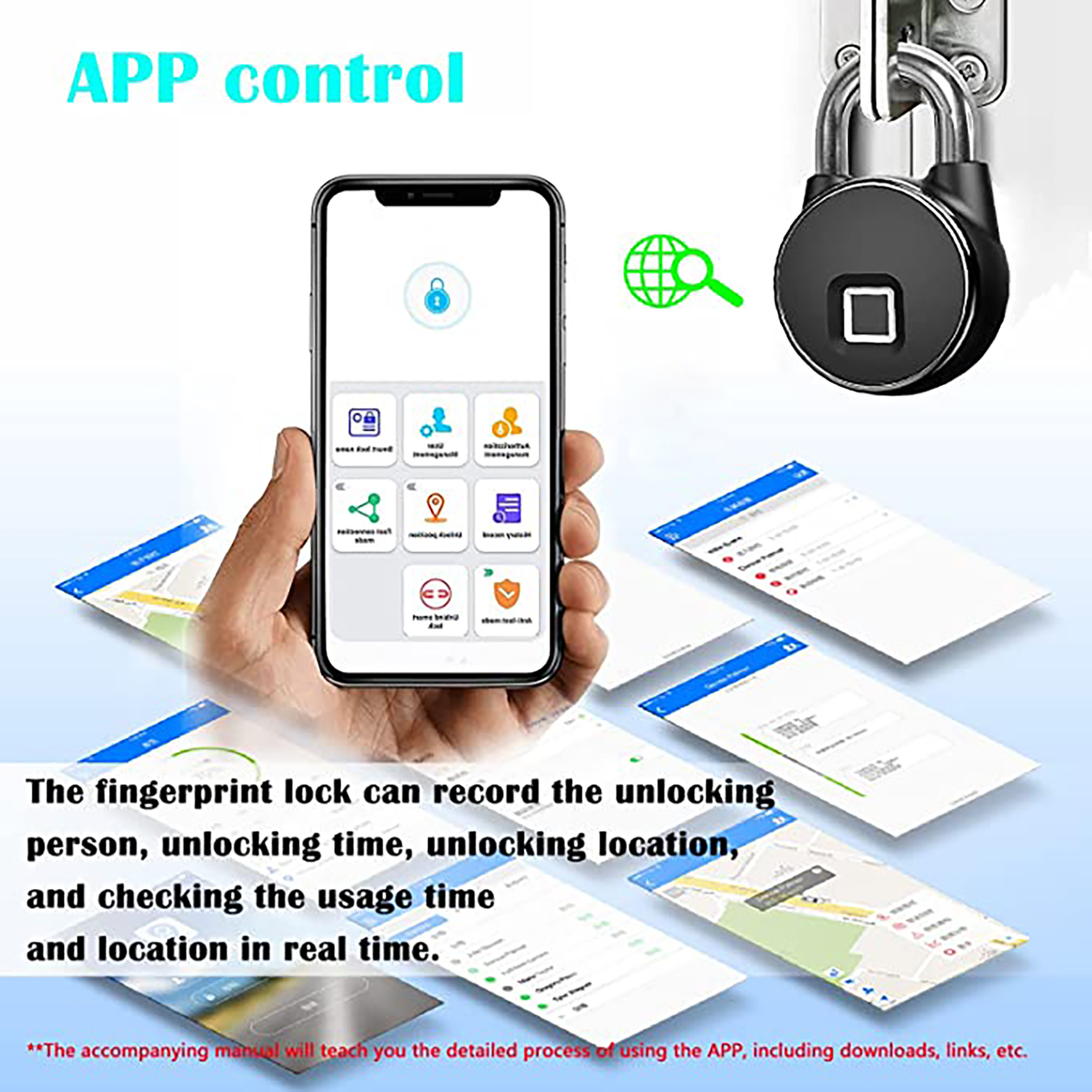 Smart Keyless Padlock w/ USB Rechargeable 11