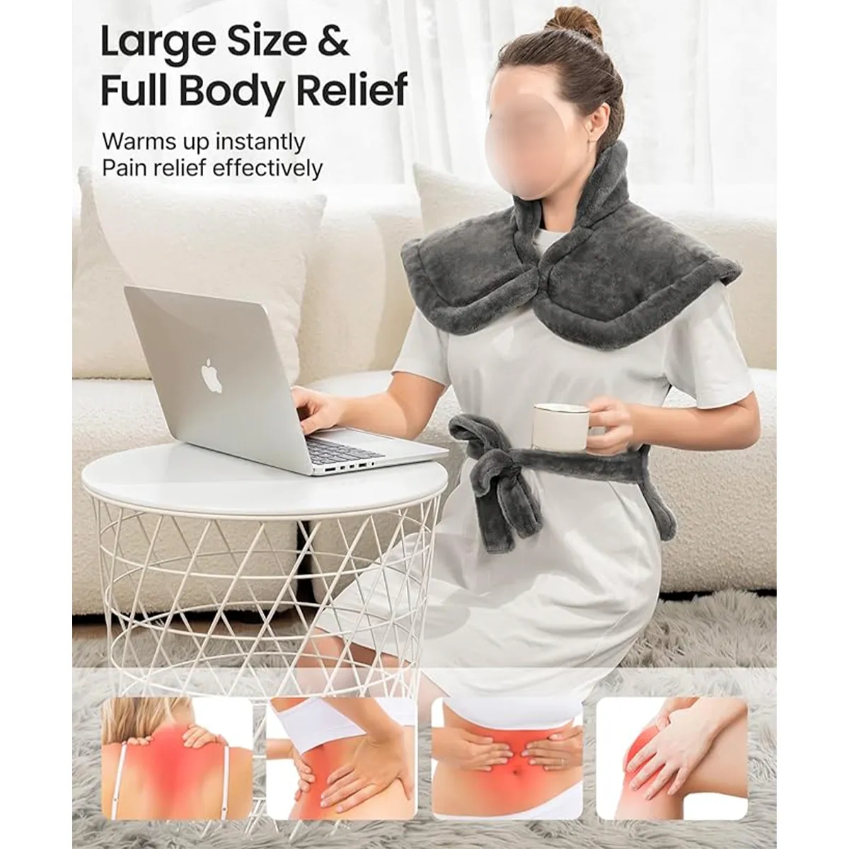Shoulder And Neck Heating Pad Fast-Heat Heated Warmer 5