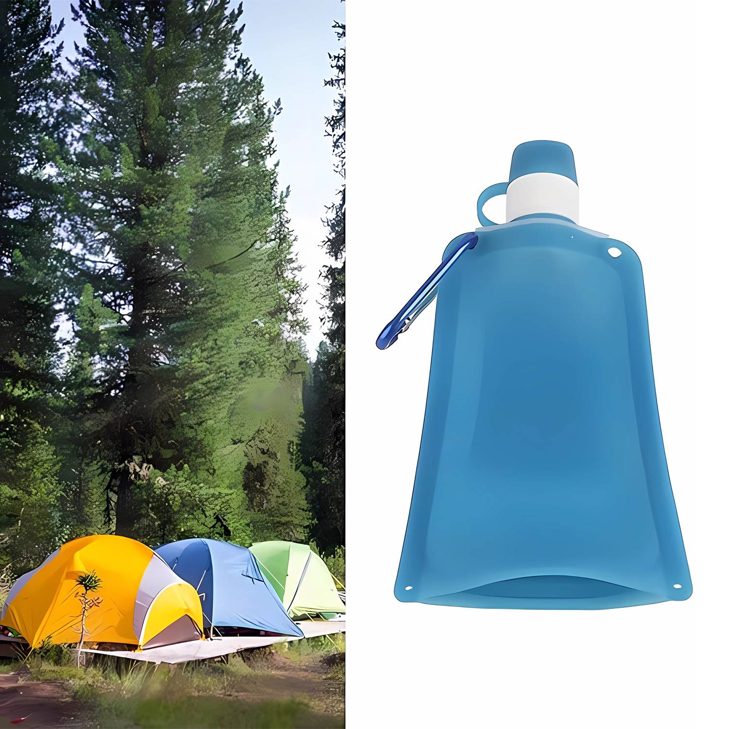 18.5Oz Outdoor Portable Silicone Folding water Bag 6