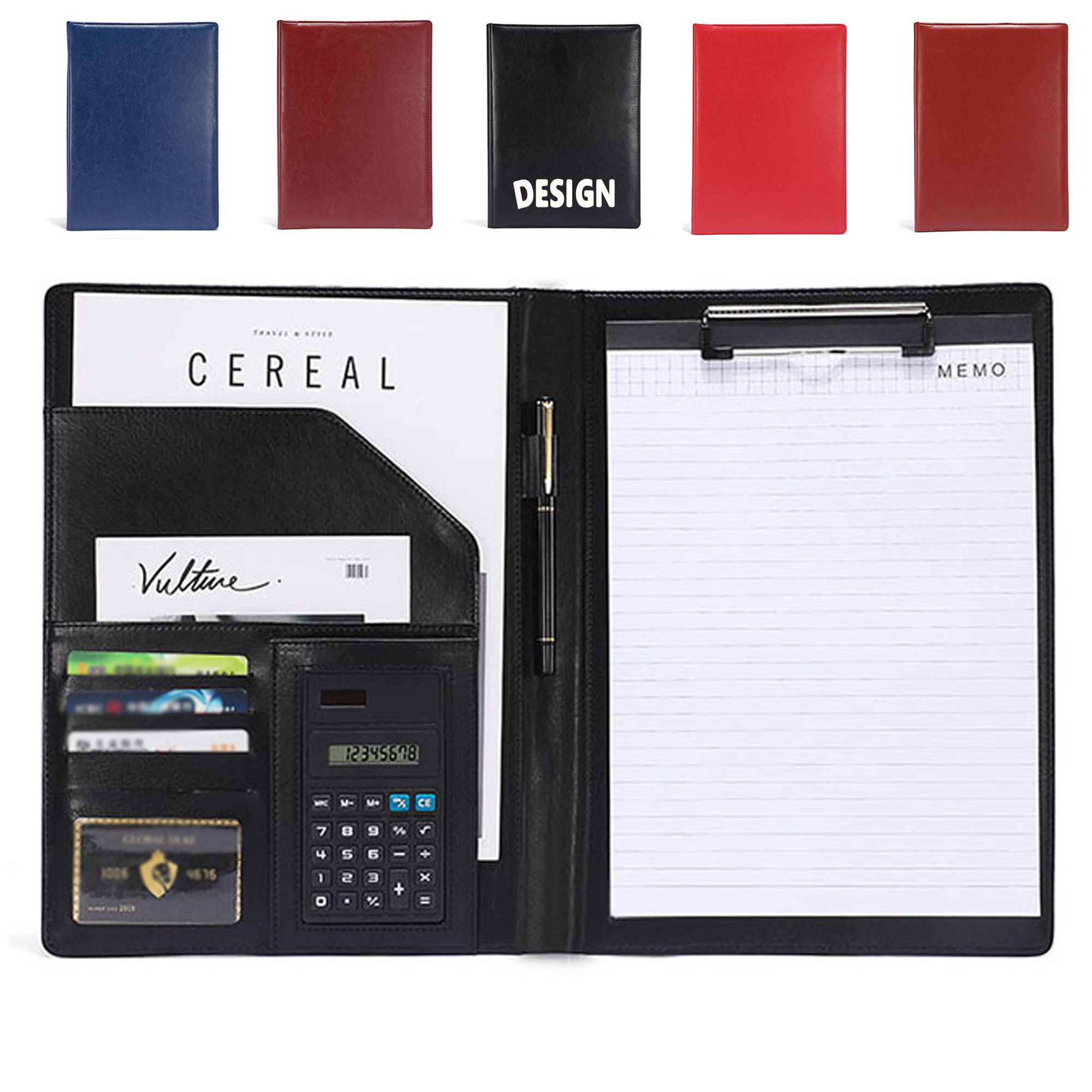 A4 Leather Folder with Calculator and Memo Pad 2
