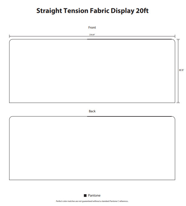 20ft Double-Sided Straight Fabric Display - Fabric Only 3