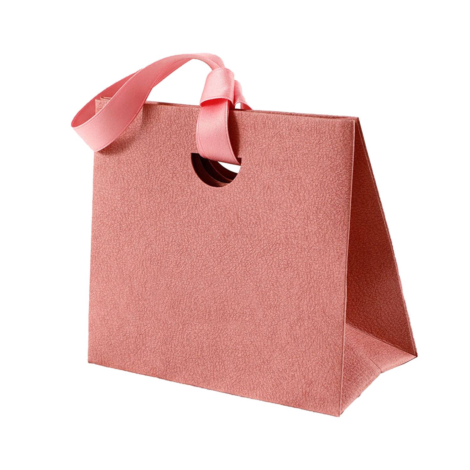 Colorful Paper Gift Tote Bags W/ Handheld Ribbon 15