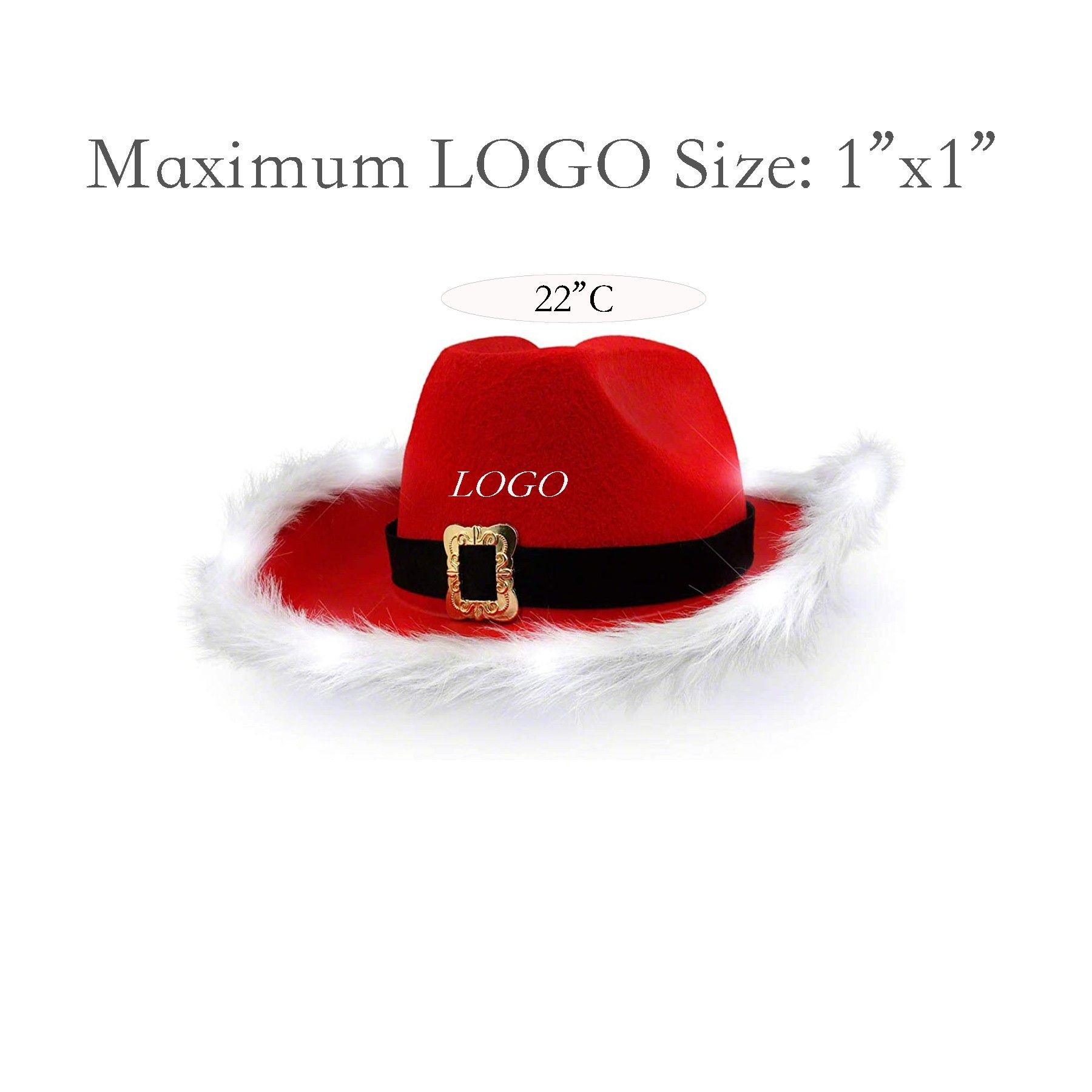 Light Up Santa Christmas Cowboy Hat 2