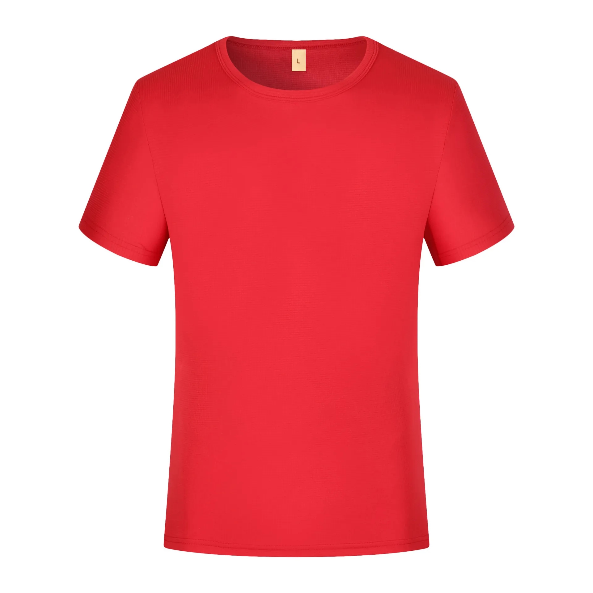 Polyester Small Plaid Round Neck Quick-Drying T-shirt 6