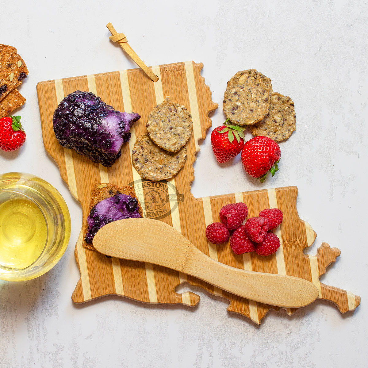Louisiana Charcuterie Board with Spreader Knife Gift Set 2