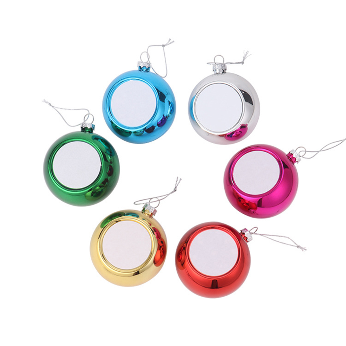 Blank Round Plastic Christmas Tree Ball Decoration 4