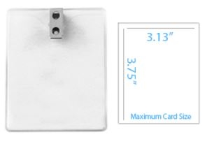 3.30" W x 4.30" H - Vertical Clear Vinyl Badge Holder (Blank) 1