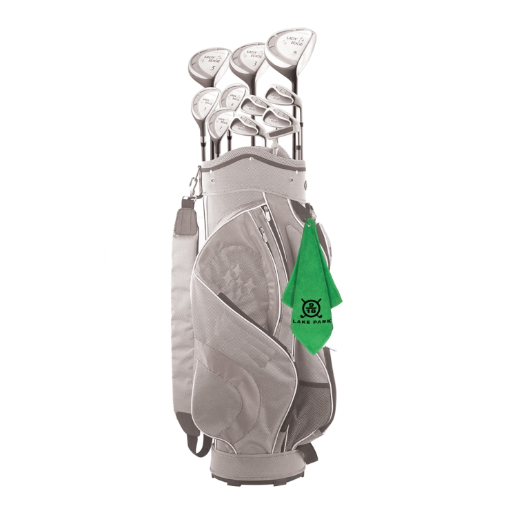 "THE WEDGE" Recycled RPET 300 GSM Heavy Duty Golf Towel - 12" W x 12" H 12