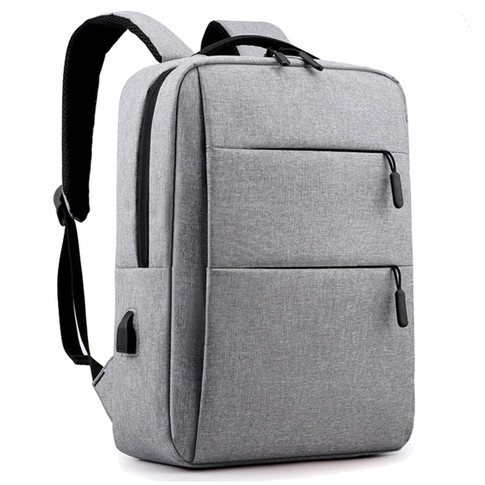 15.6 Inch Double Pull Laptop Backpack With Usb Port 3