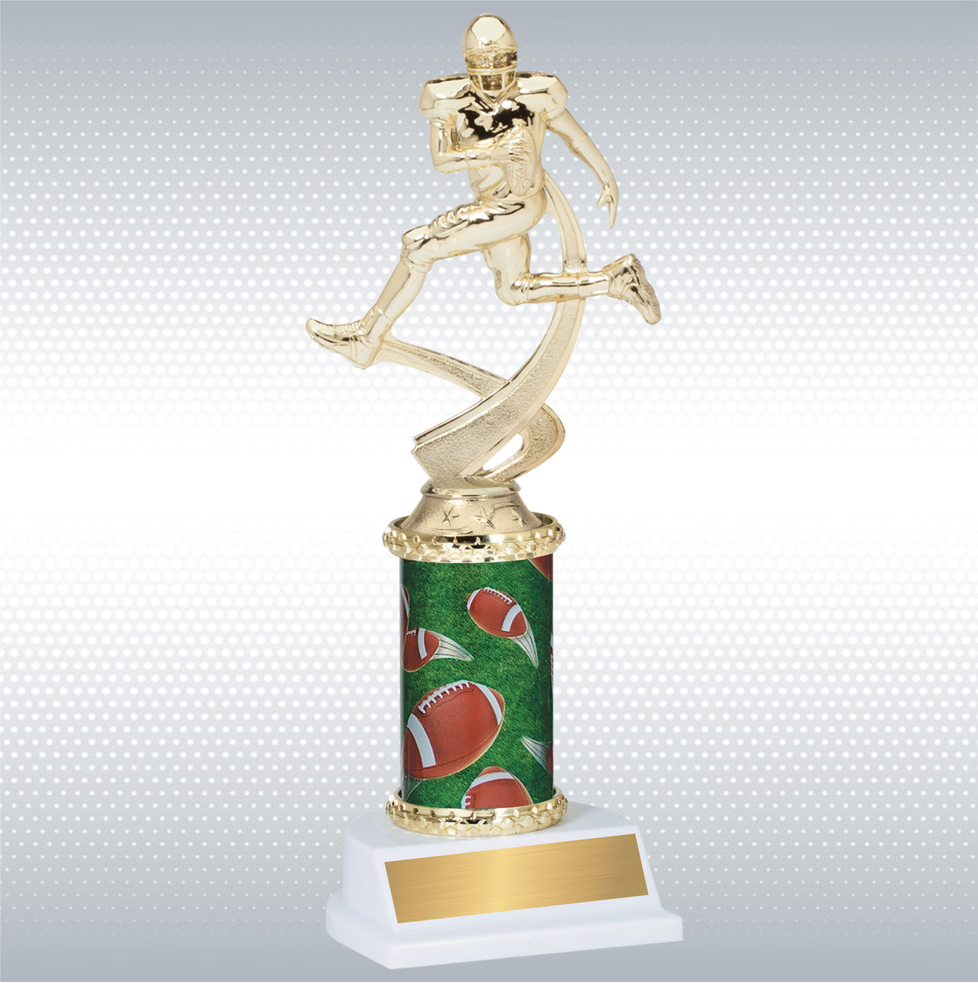 Assembled Male Football Trophy w/ White Base 5