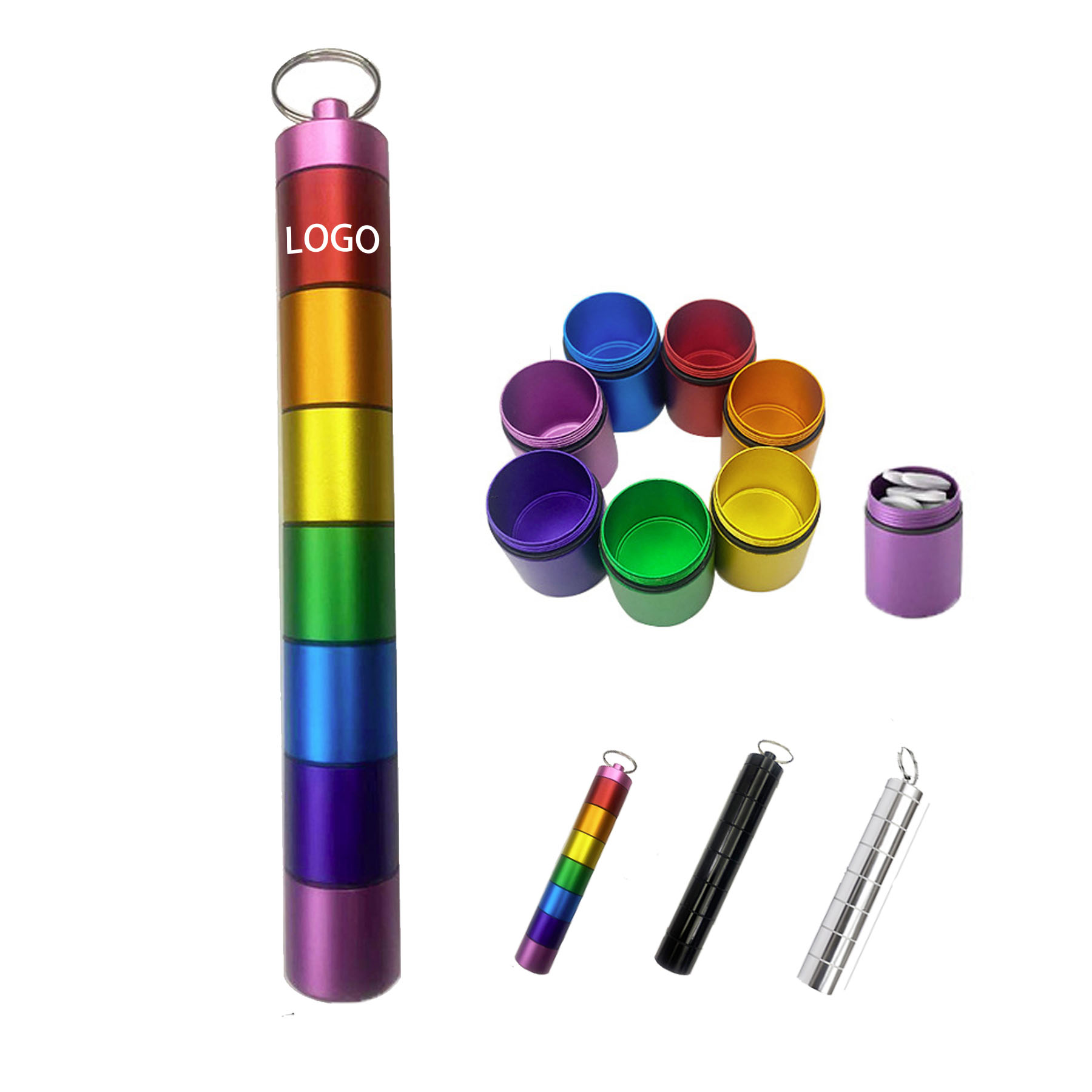 Aluminium Rainbow Pill Organizer  2