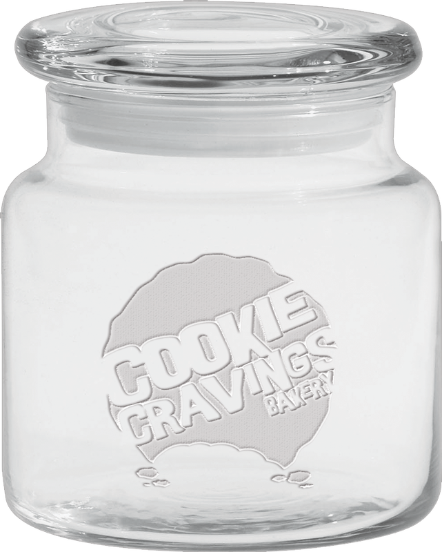 16 oz. Apothecary Jar with Flat Lid - Deep Etched 9