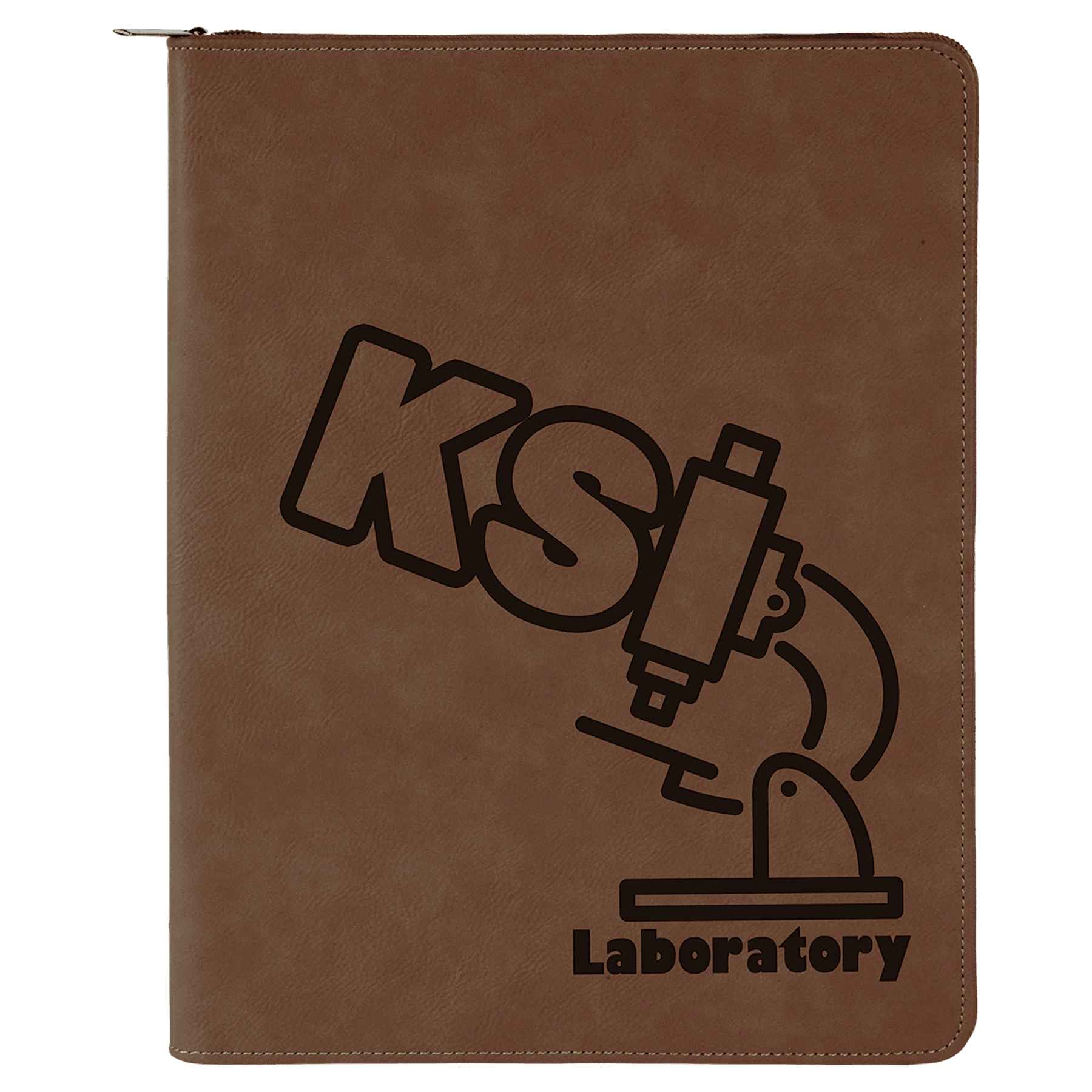 9 1/2" X 12" Zipper Laserable Leatherette Portfolio With Notepad 3