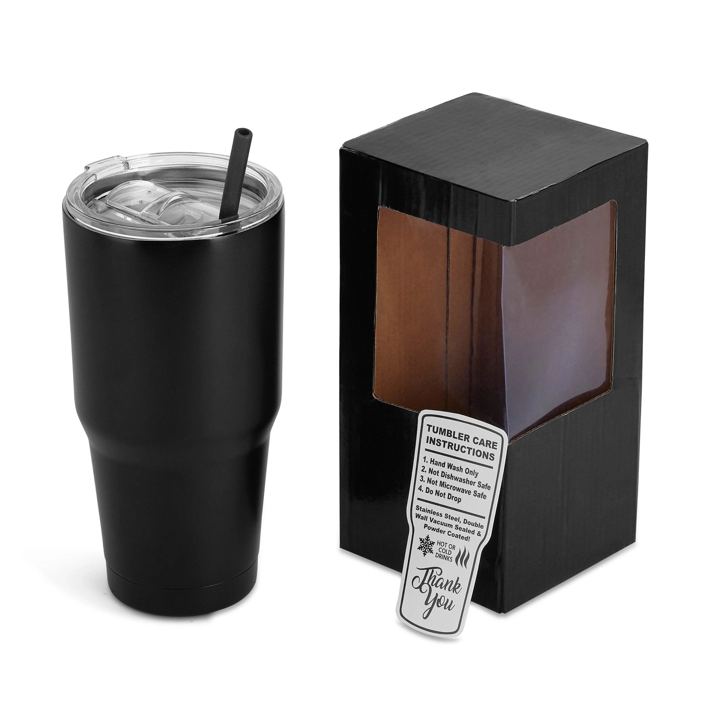 30 Oz. Unbranded Stainless Steel Tumbler w/ Color Matched Window Display Gift Box 7