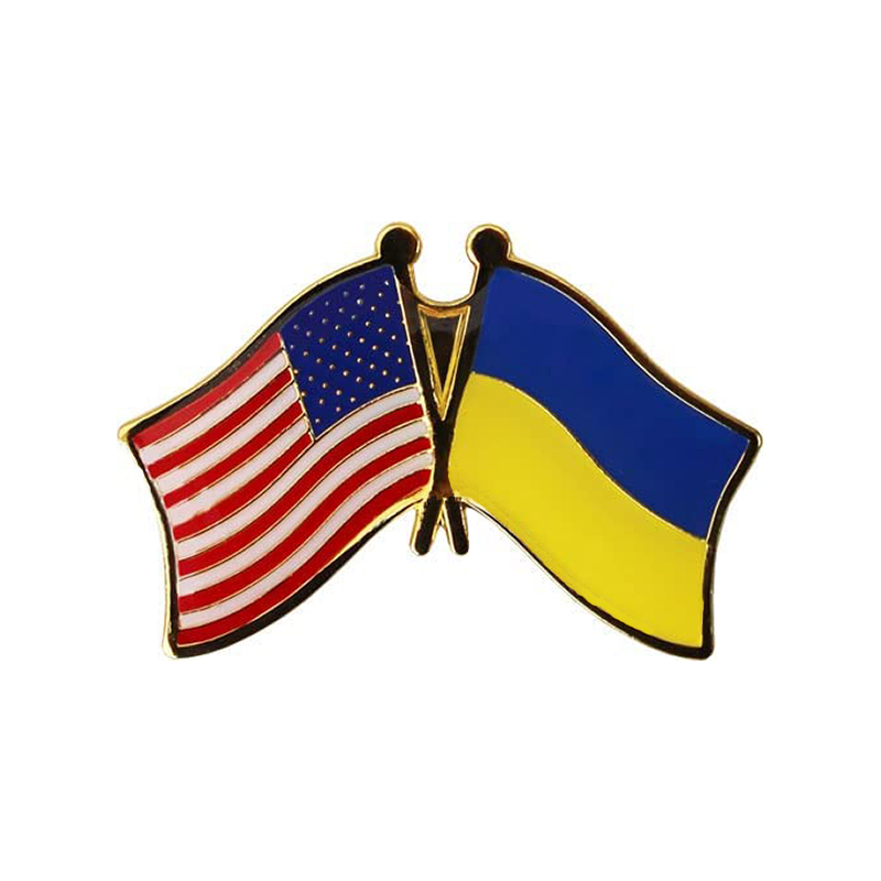 USA and Ukraine Flag Pin 2