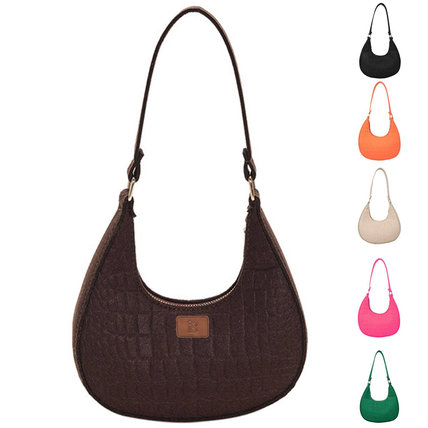 Solid color temperament women's bag casual shoulder handbag