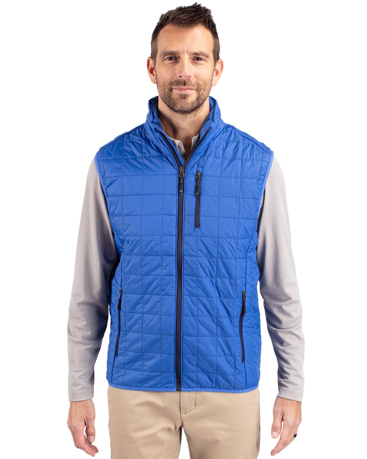 Cutter & Buck Rainier Recycled Insulated Puffer Mens Big & Tall Full Zip Vest Big & Tall 86