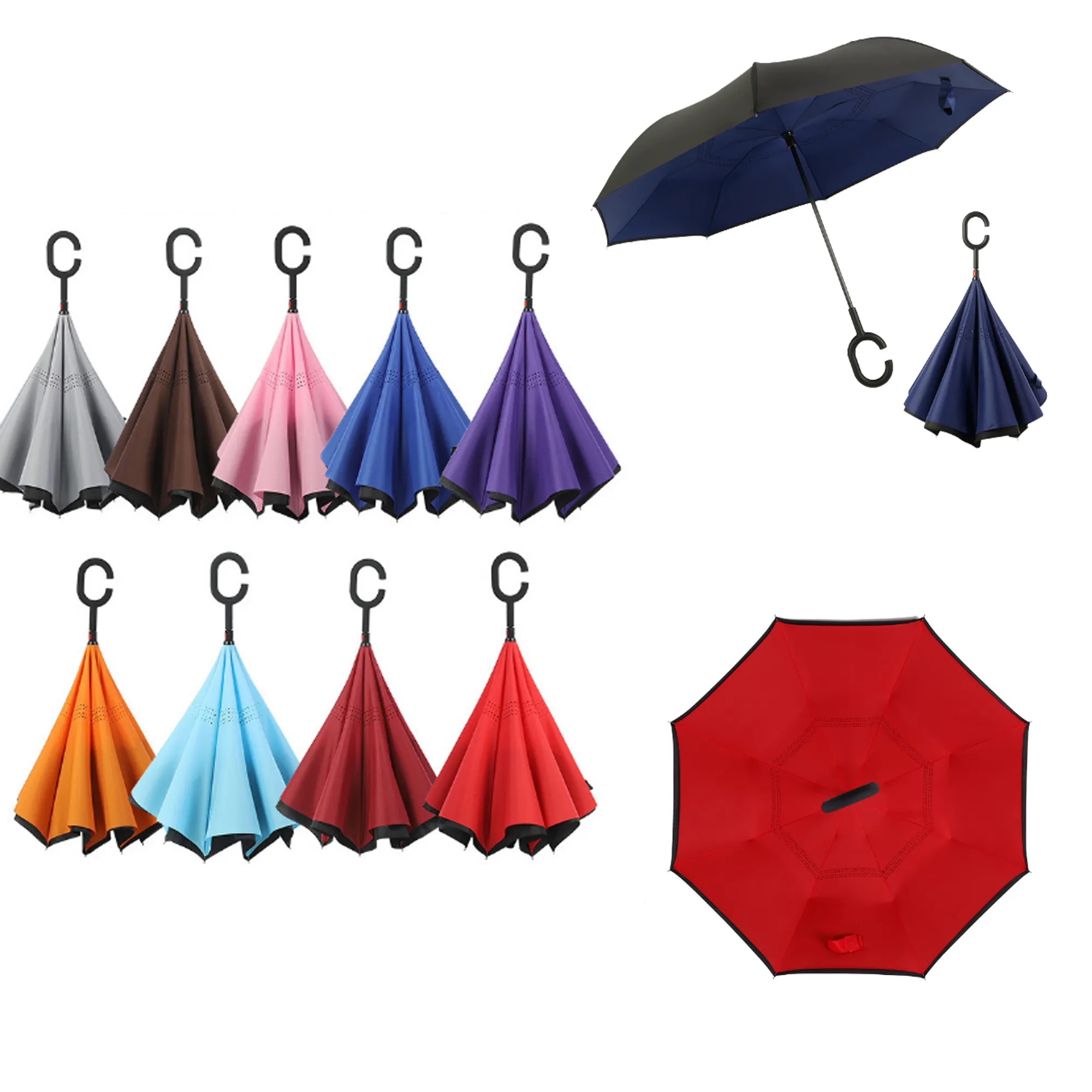 MOQ 50 PCS Hands Free Inverted Umbrella 2