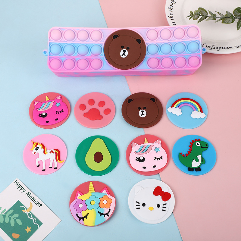 Silicone Popper Fidget Pencil Case for Girls 2