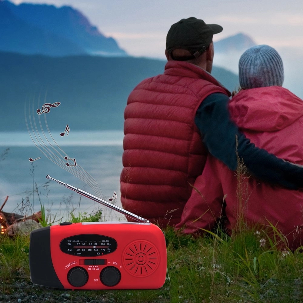 Emergency Solar Hand Crank NOAA AM/FM Radio LED Flashlight 3