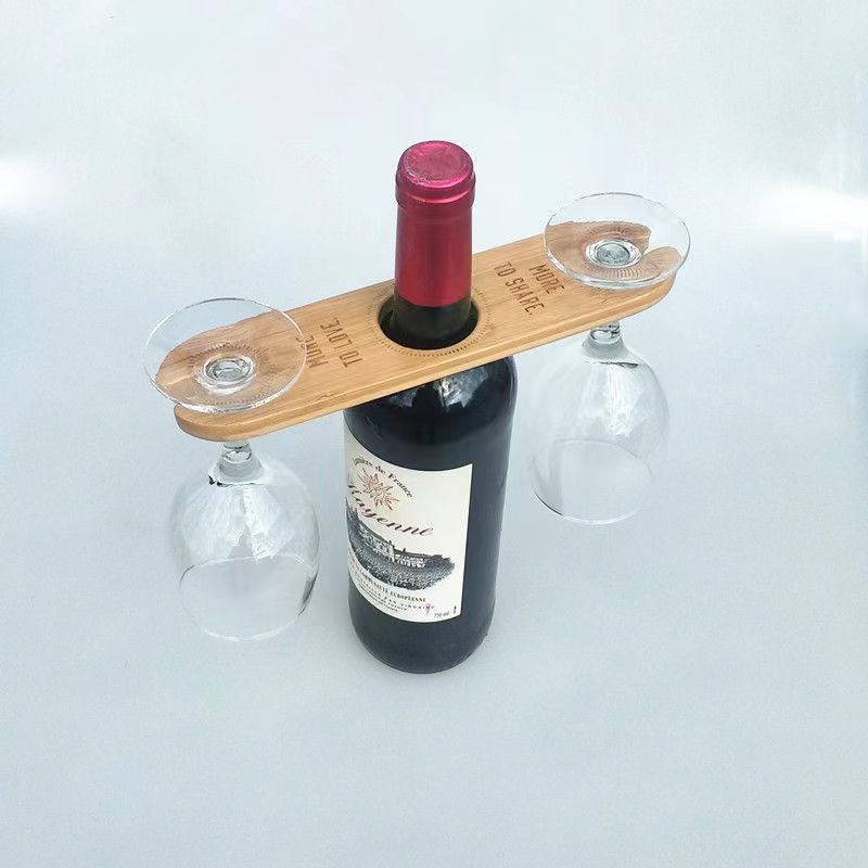 Wood Products Wine Bottle And Glass Holder Goblet Racks 6