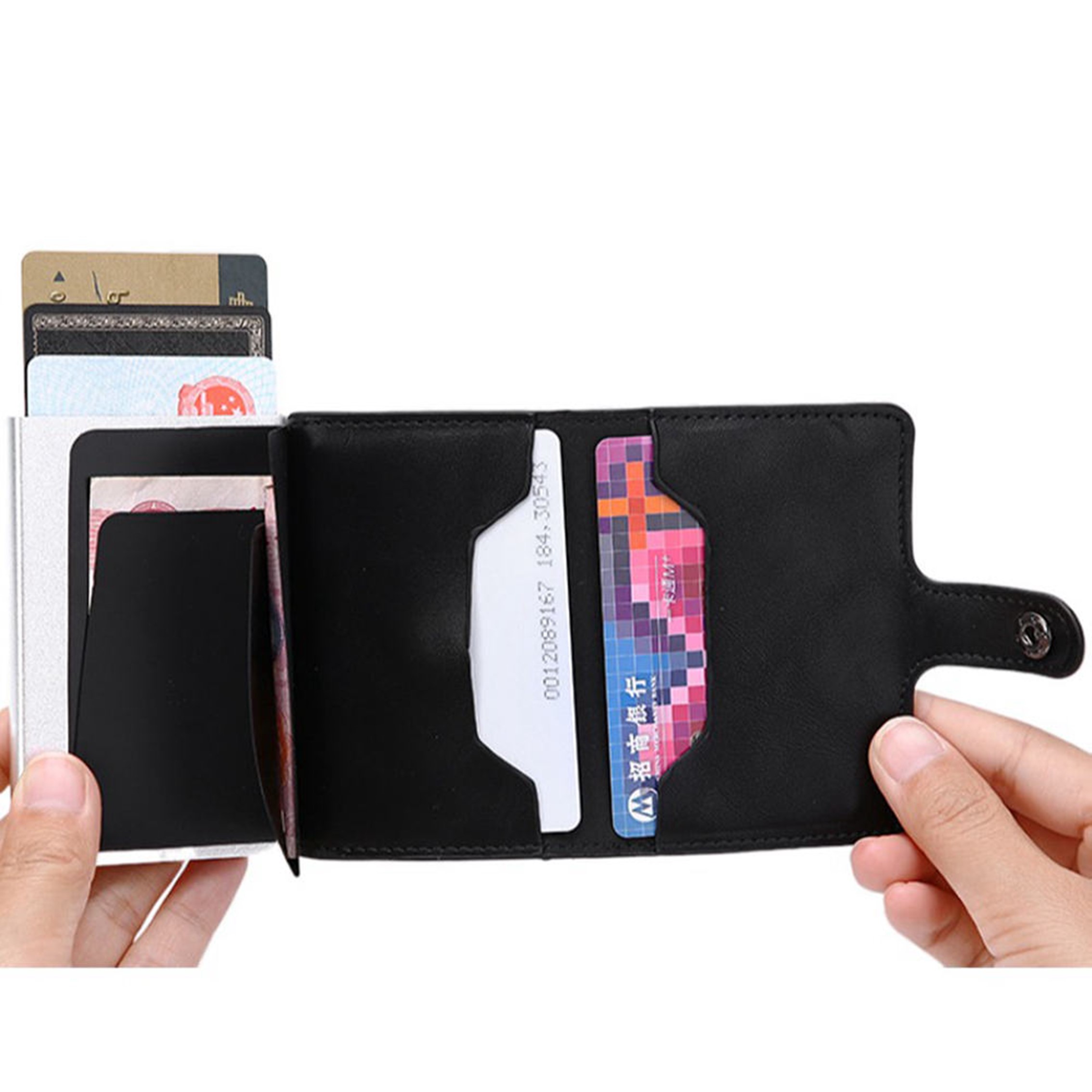 PU Leather Metal Wallet w/RFID Blocking 3