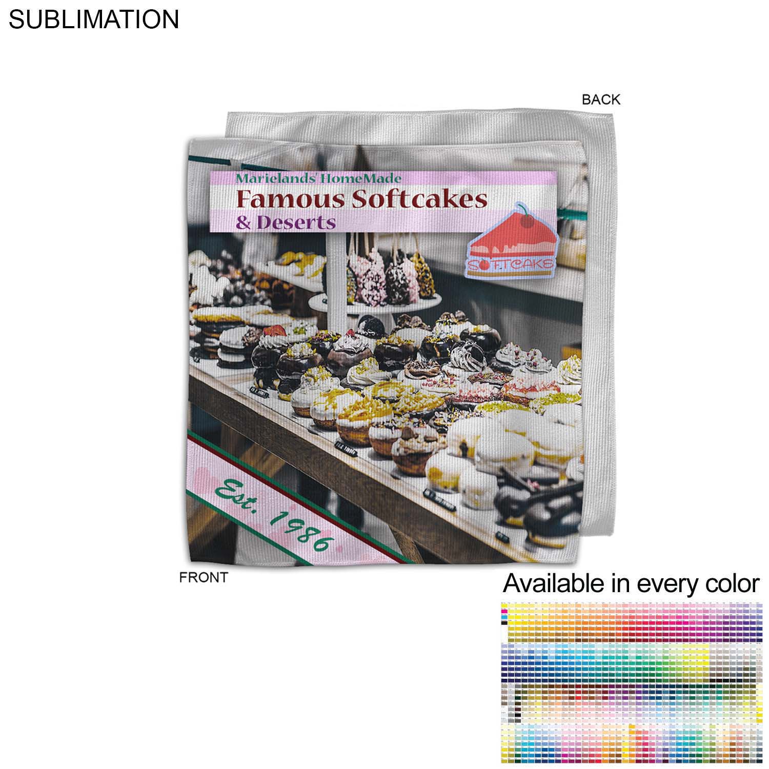 Microfiber Dri-Lite Terry Branding Towel, 12x12, Sublimated Edge to Edge 1 side 5