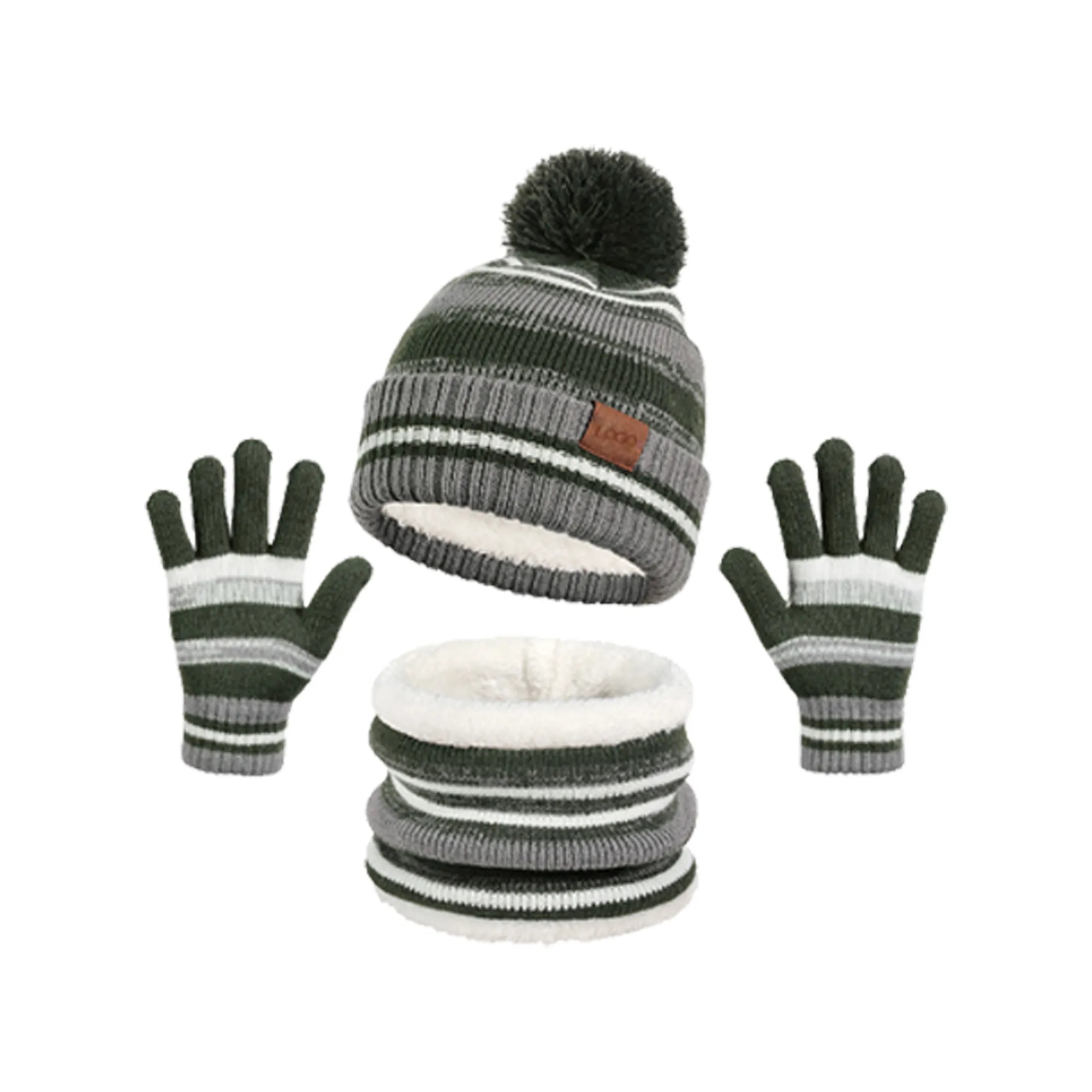 3 Pieces Winter Hat Scarf Glove Set for Kids 5