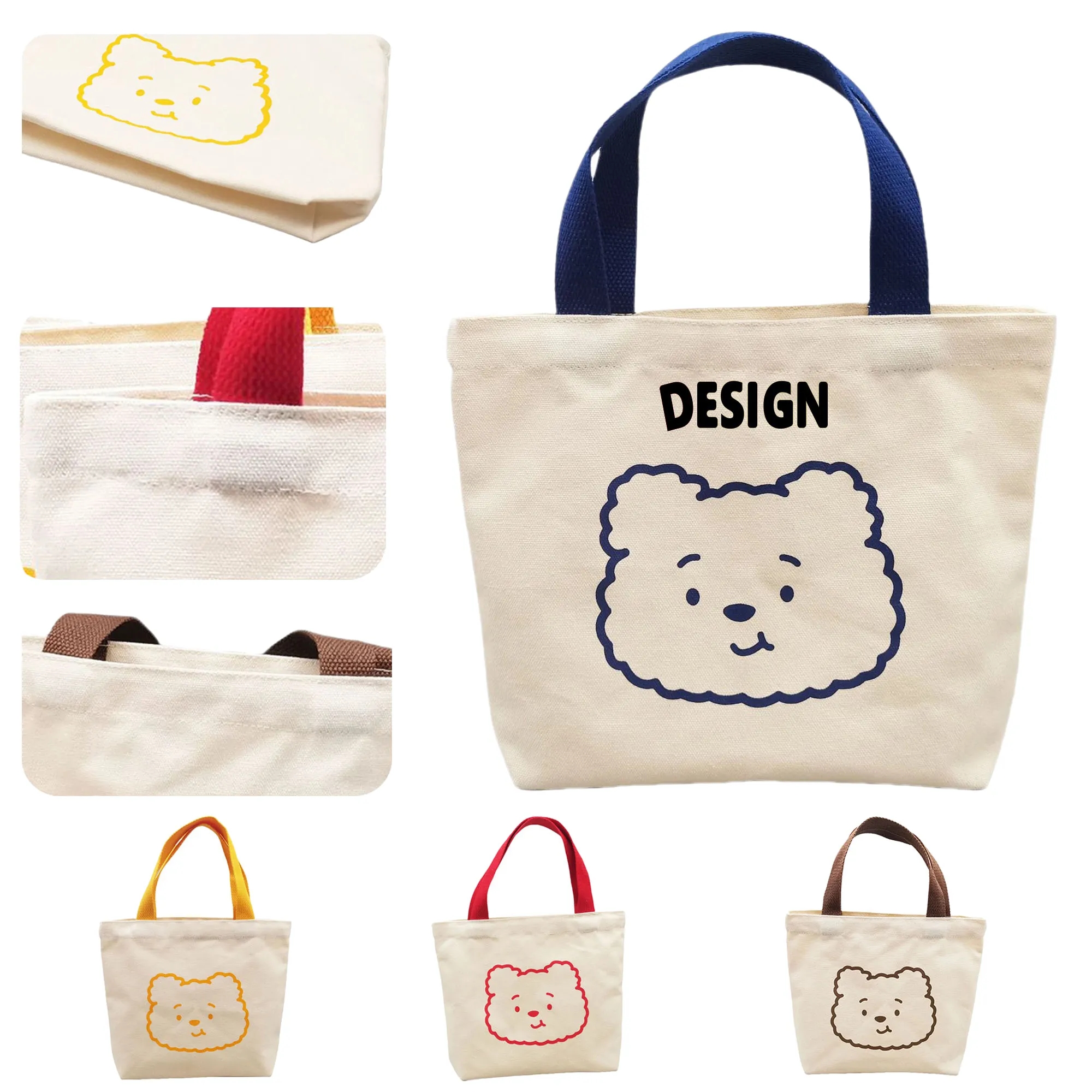 Compact Cotton Convenient Carry Lunch Tote 3